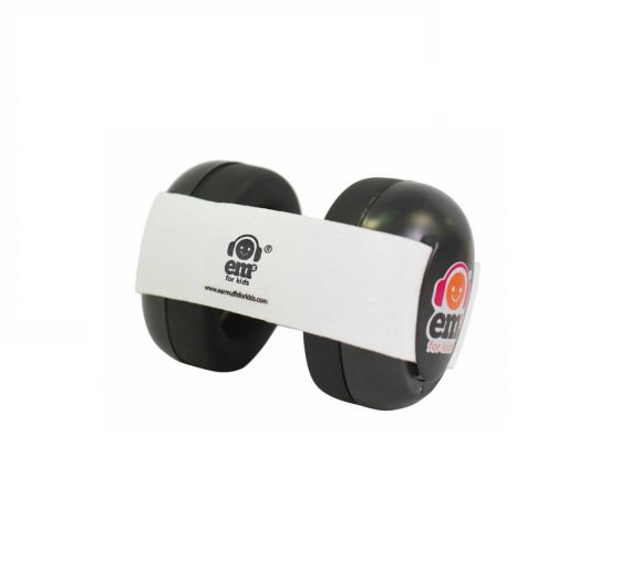 Ems Baby Earmuff – Black with White Stripe